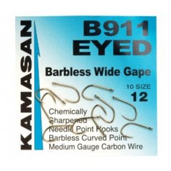 Kamasan B911 Barbless Eyed Hooks 1