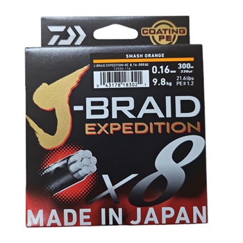 Daiwa J-Braid Expedition X8 Smash Orange 300m 1